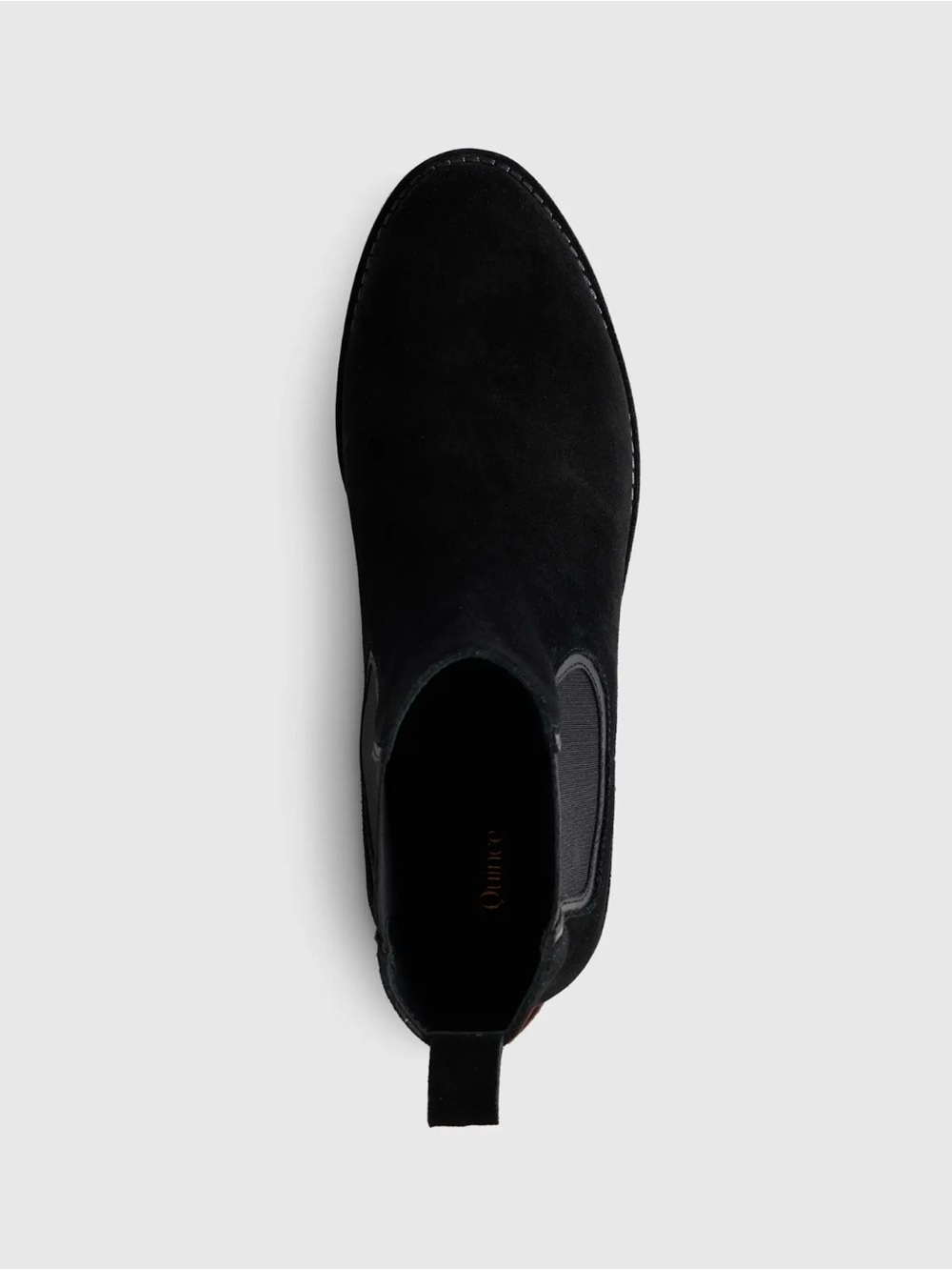 NWT Quince Black Suede Chelsea Lug Sole Ankle Boots - Women Size 10 - Picture 4 of 10